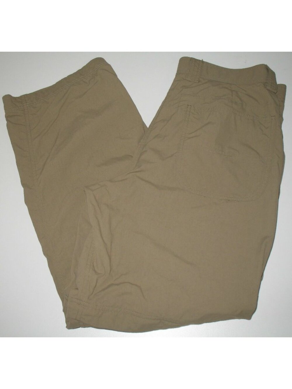 LL Bean Men's 34x28.5 Convertible Hiking Travel Pants Nylon Zip Off Shorts Khaki
